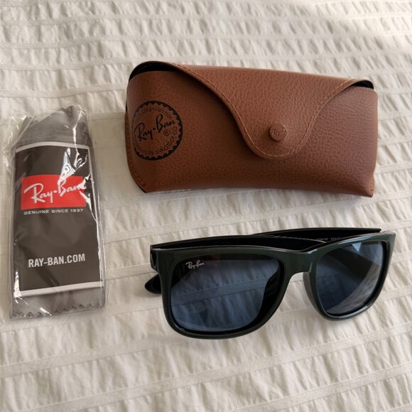 Ray-Ban Justin Classic sunglasses in Green Metallic NWOT - Picture 8 of 13
